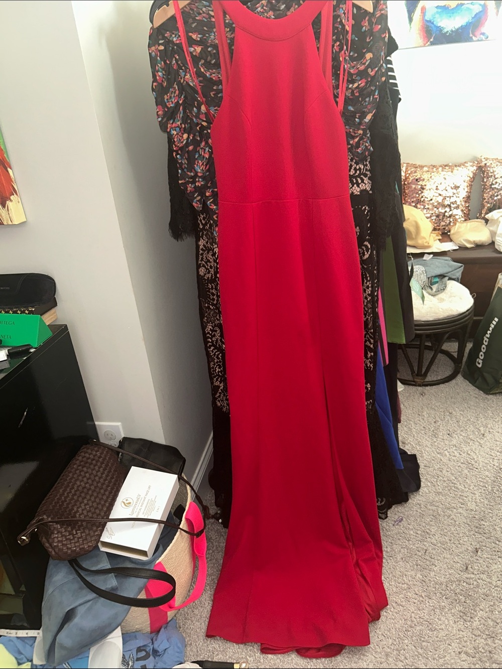 BHLDN Black Halter Open-Back Maxi Dress with Front Slit - Picture 4 of 8